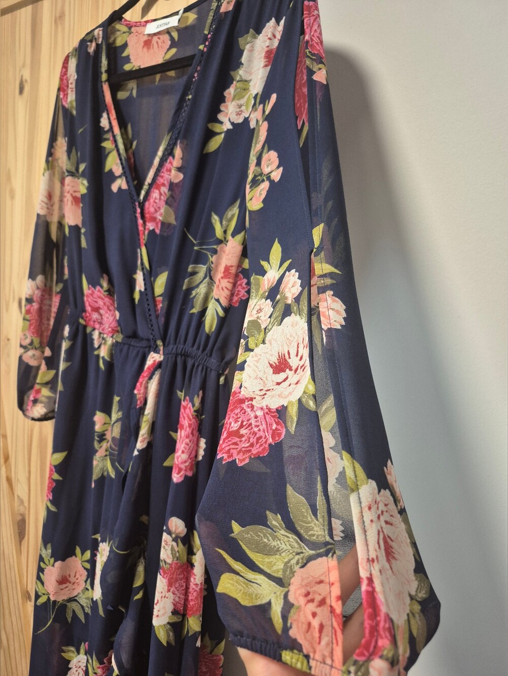 Navy Floral Wrap Maxi Dress - Picture 11 of 15